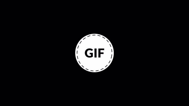 gif file sticker logo icon animation gif circle in 4K animation with alpha channel gif file documents icon symbol graphic format image animation in transparent background 