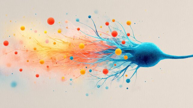 Calm state concept with vagus nerve and parasympathetic system