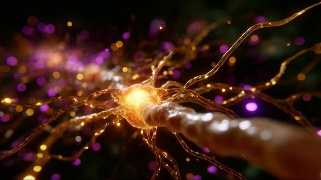 Stunning Visualization of Neural Connections in the Brain, Highlighting the Complex Interplay of Neurons and Synapses with Vibrant Colors and Dynamic Lighting Effects