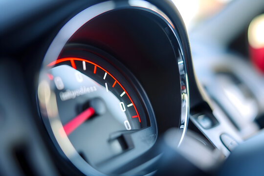 A close up of a car dashboard and speedometer gauge, representing the rising costs of driving and transportation during the current energy crisis and Middle East geopolitical supply chain instability.