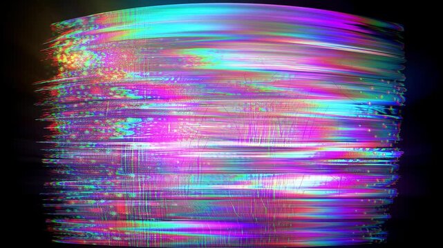 Colorful Distortion Glitch Abstract Digital Art With Vibrant Light Streaks, Energetic Mood