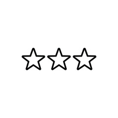 Obraz premium Three star rating black and white awards icon three stars outline vector illustration