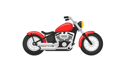 Fototapeta premium Stylized cartoon motorcycle illustration featuring vibrant red accents and bold design