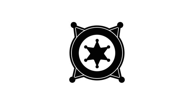 Sheriff badge icon, a six-pointed star emblem symbolizing authority and law enforcement