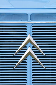 Kerteminde, Denmark - July 27, 2025: Citro&euml;n logo on a vehicle. Citro&euml;n is a major French automobile manufacturer, part of the Peugeot Citro&euml;n group since 1976