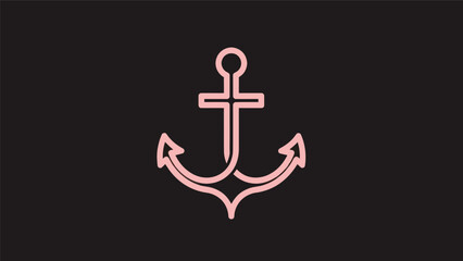 Pink anchor symbol on black background © Pajero