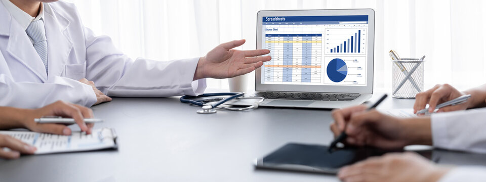 Spreadsheet document information financial startup concept. data and graphs in spreadsheet documents for online analysis project dashboard accounting digital brisk