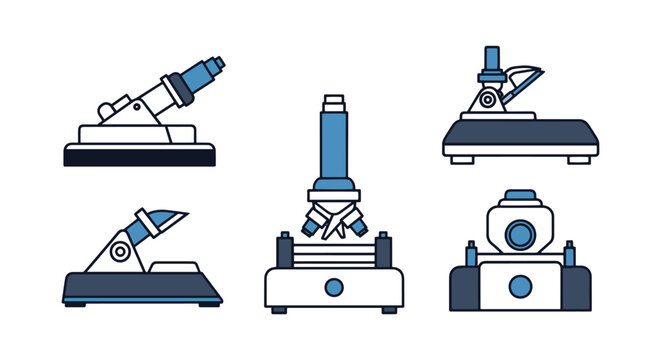 Microtome Line art vector set minimal abstract illustration