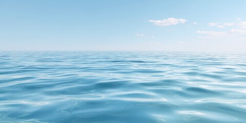 Obraz premium Calm Ocean Surface With Gentle Waves Under A Clear Blue Sky On A Sunny Day
