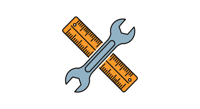 Mechanical Engineer Line art clean abstract shape illustration