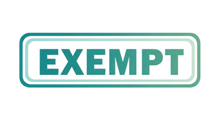 Obraz premium Green button icon with the word exempt inside a rounded rectangle isolated png