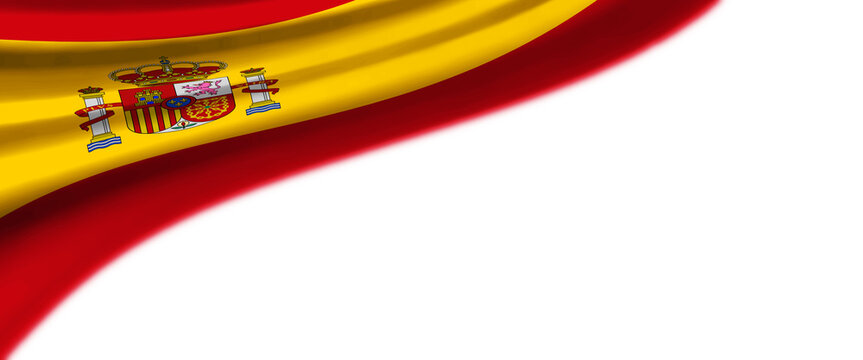 White background with the flag of Spain in the upper left corner