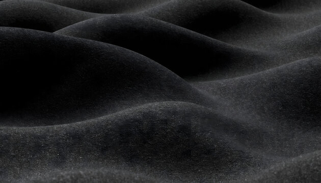 Elegant black satin texture with smooth shiny waves 