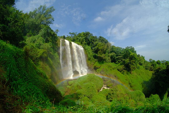 Curug Sewu Waterfall in Kendal. Breathtaking landscape of Curug Sewu Waterfall in Central Java
