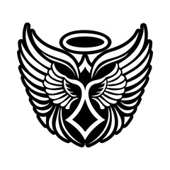 Fototapeta premium Angel whisper symbol icon in solid style