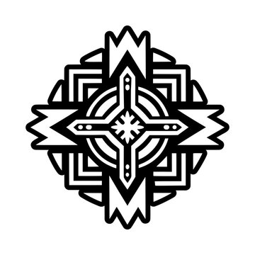 A solid style icon of cosmic cross symbol