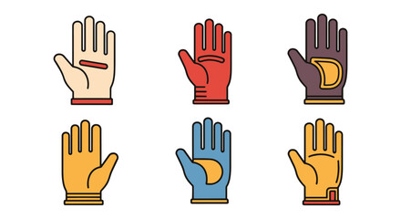 Fototapeta premium Safety Gloves Line art vector creative clean abstract