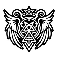 Fototapeta premium A filled style icon of angel sigil tattoo