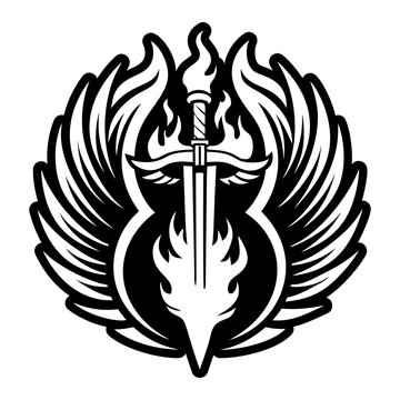 A solid style icon of sword symbol