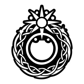 A filled style icon of interlocking ring symbol