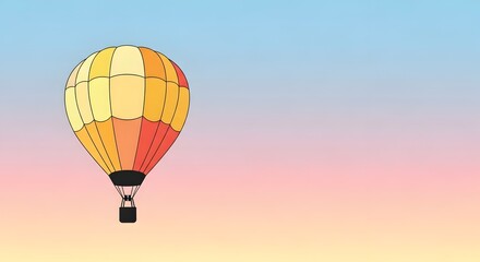 Fototapeta premium Hot air balloon flying in sky.