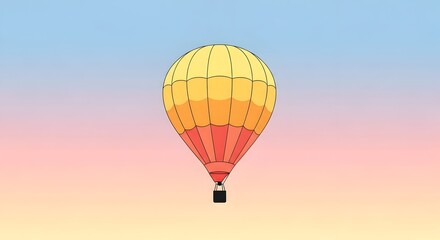 Obraz premium Hot air balloon flying in sky.