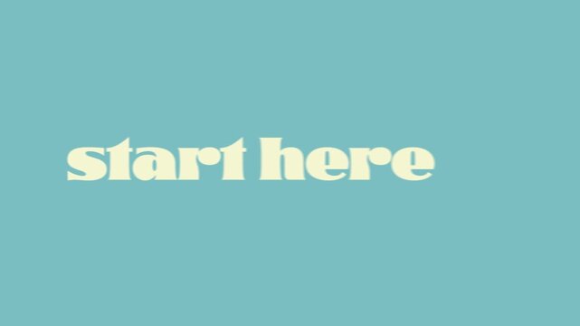 Good things start here quotes text animation on blue pastel background
