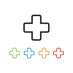 Obraz premium medical cross icons set in different colors Vector set icon in different colors on a white background