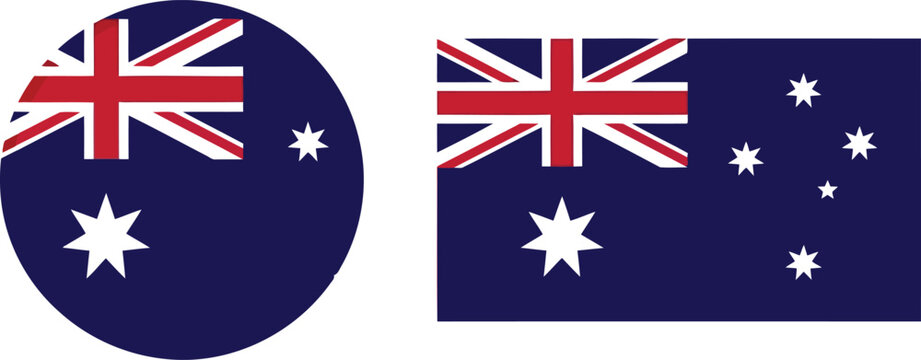 Australian national and aboriginal flags displayed side by side Vector