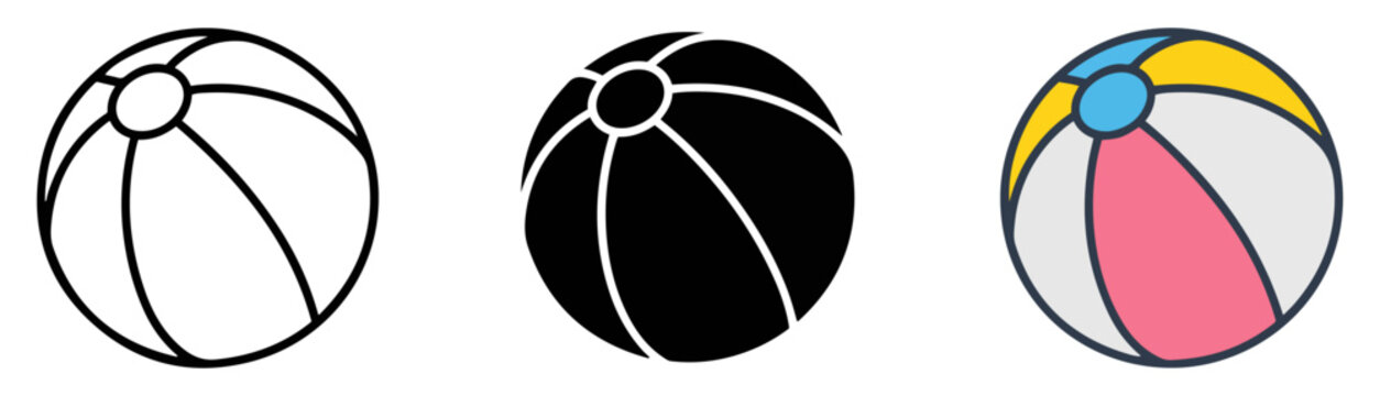 beach ball inflatable summer game icon