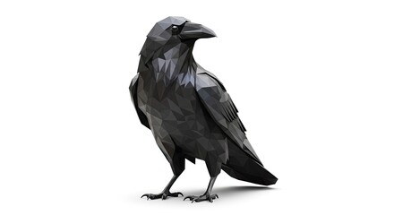Obraz premium Geometric raven illustration against white background for graphic design
