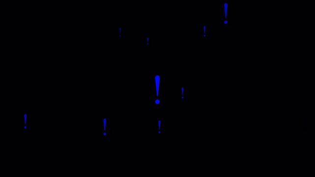 exclamation marks animation Quiz trivia game competition exclamation marks frame for quizzes Answer question Examination test in transparent background 4K animation with alpha channel