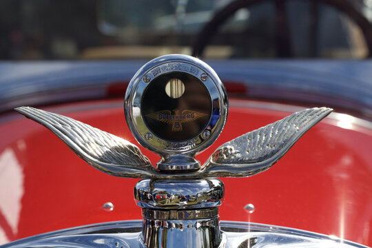 vintage ornament detail on a Duesenberg