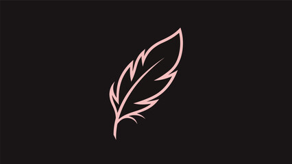 Obraz premium Pink feather illustration on black
