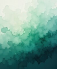 Obraz premium Abstract watercolor gradient with soft green hues blending seamlessly into calm and serene texture