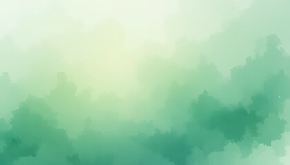 Fototapeta premium Soft Green Abstract Background with Gentle Gradient and Ethereal Fog-Like Texture