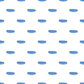 Blue inflatable swimming rings floating as a seamless pattern for summer design