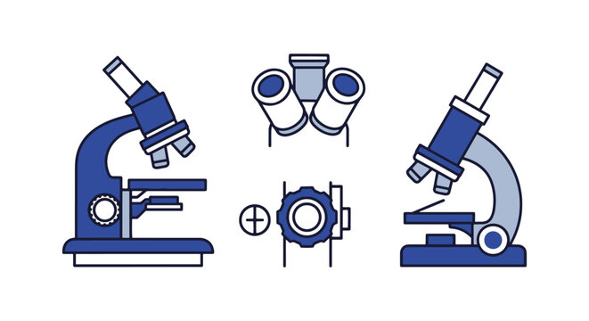 Stereo Microscope Line art minimal abstract color shapes