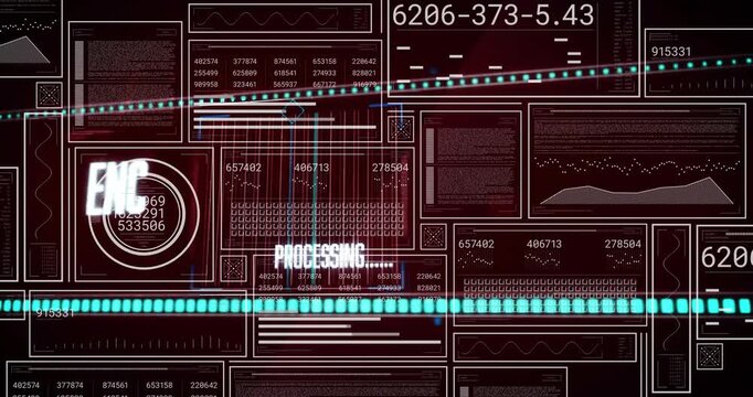 Turquoise line starting encrypted transfer, text flickering and codes updating, showing security