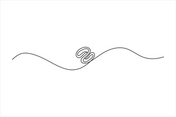 Fototapeta premium Continuous one-line drawing of interlocked wedding rings with a wavy path. Minimalist jewelry icon for elegant wedding stationery and modern branding.