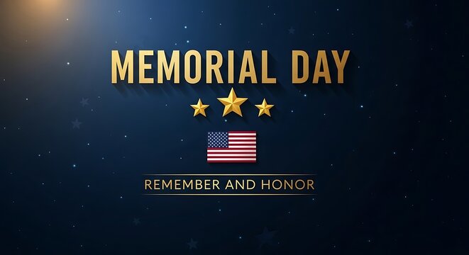 A memorial day poster with a dark background