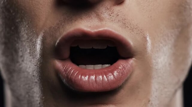 Close Up Mouth Expressions Teeth Lips Smile Grin.