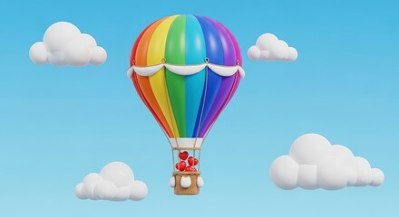 Obraz premium Colorful Hot Air Balloon Flying High.