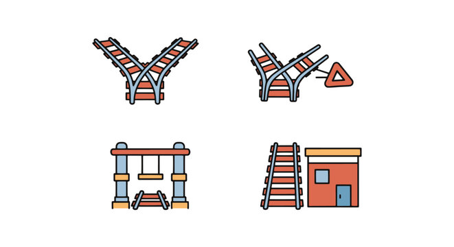 Switchyard Line art vector simple abstract decorative