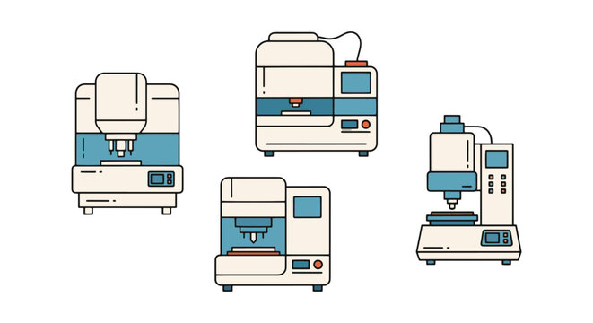 PCR Machine Line art vector minimal abstract design illustration