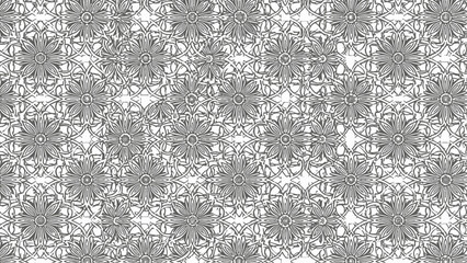 Monochrome floral pattern with ornamental motif © Umi