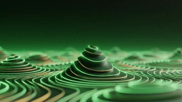 Seamless Loop of Organic Green Topographic Contour Lines Undulating for SDGs and Eco Technology Background