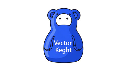 Fototapeta premium A blue cartoon bear with a white face and the words 'Vector Keght' on its body, designed as a modern vector graphic illustration.