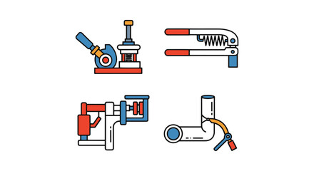 Naklejka premium Tube Bender Line art vector modern abstract color