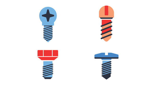 Spare screws Line art vector abstract design illustration